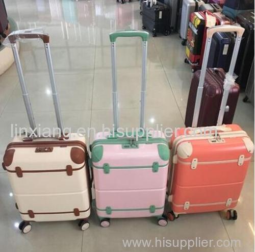 Pink Vintage Abs Suitcases Travel Luggage 3 piece Trolley Luggage