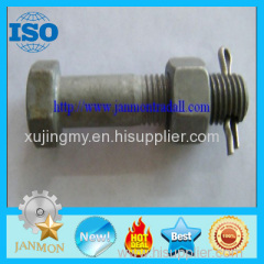 Customized Special Hex Head Bolt With Hole(as drawing) High tensile hex bolt with nut and pin grade 8.8 10.9 12.9 Zinc