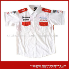 Slim fit pit-crew shirts for men racing pit crew shirts