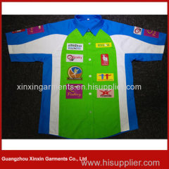 blue cotton cut and sew fashion wholesale racing shirts for F1 team