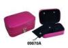 PU PVC Velvet Small Faux Leather Travel Jewelry Box with Pouch