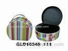 Colorful Gift Storage Round Travel Jewelry Case Durable SGS Certification