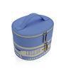 Double Zipper Leather Cosmetic Case Makeup And Toiletry Bags Round Shape