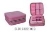 Decorative Zipper Pu Leather Jewelry Case Pink Color Glossy / Matt Lamination