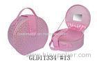 Fashion Ladies Makeup Box Personalized Cosmetic Travel Train Case Round Shape