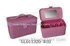 Purple Fabric Jewelry Packaging Boxes Environmental Friendly With Logo / Mirror