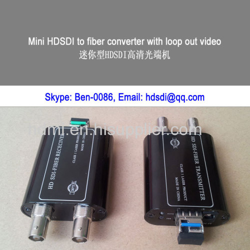 Mini 3G HD SDI To Fiber Converter With Loop Out SDI