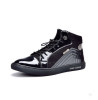 Black PU Patent Leather Men Shoes with Lace up