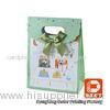 Cute Green Paper Gift Bags Velcro Matt Lamination Bow Tie Decoration Style