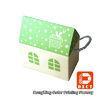 House Shaped Candy Custom Printed Packaging Boxes Green Fancy With Handles