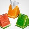 Colorful Eco Triangle Cardboard Boxes Fruit Shaped For Tissue Paper Packaging