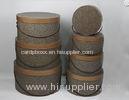 Solid Large Cardboard Round Gift Boxes With Lids High Class Fabric Rope