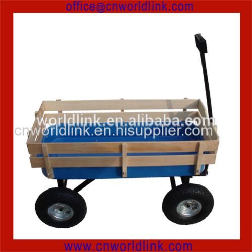 High Quality Beach and Garden Steel with Wooden Wagon Baby Cart