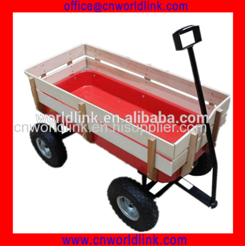 High Quality Beach and Garden Steel with Wooden Wagon Baby Cart