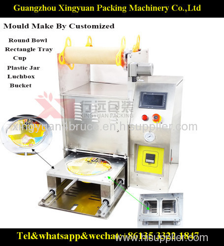 Semi automatic plastic food container/tray/box/bowl sealing machine