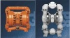 Pneumatic diaphragm pumps and parts