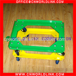 Four Wheels Heavy Duty Plastic Dolly Moving Plastic Pallet Tire Dolly Cart