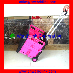 High Quality 2 Wheel Plastic Shopping Folding Cart Trolley 
