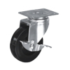 Right Duty plate caster with side brake