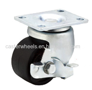 Machine caster wheels with side brake