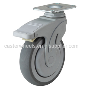 Medical caster with brake