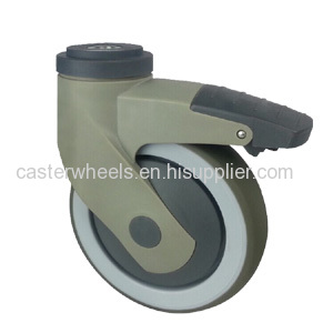 Plastic medical caster with hollow king pin
