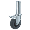 Hollow stem scaffold caster wheels with brake