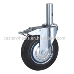 Rubber scaffold caster with solid stem
