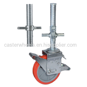 Scaffold caster wheels with screw stem