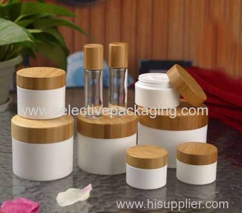 empty 15ml bamboo screw cap top roll on glass perfume bottle