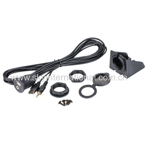 Car Dash Mount Installation USB/Aux Accessory Extension Male to Female Cable