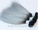 Natural Silver Grey Ombre Human Hair Extensions Straight Brazilian Virgin Hair