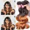 Ombre Human Hair Extensions Brazilian Virgin Hair Body Wave 1b / 30 Yetta Hair