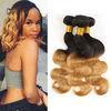 Two Tone Ombre Human Hair Extensions Brazilian Loose Wave Hair Weave 1B / 30