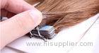 Custom Brown Durable Straight Tape In Human Hair Extensions Virgin Hair