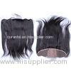 Black Brazilian Straight Silk Base Lace Frontals With Baby Hair Free Part