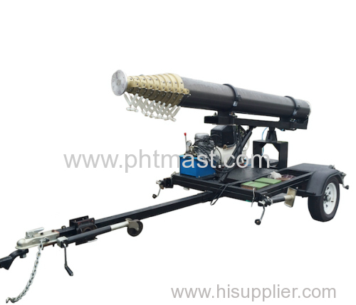 21m Mobile Pneumatic telescopic mast trailer system