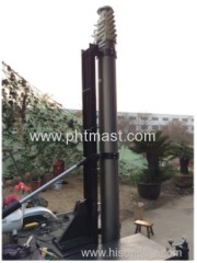 15m Locking Pneumatic Telescopic Mast for Mobile Tower Base Station