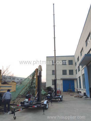 21m Mobile Pneumatic telescopic mast trailer system