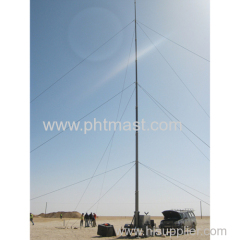 hydraulic mobile trailer pneumatic telescopic mast tower system