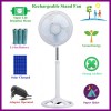 12&quot; Solar Charged Rechageable Stand Fan with Lithium Battery and Brushless Motor