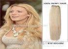 Double Weft Virgin Peruvian Hair Colored Human Hair Extensions 24 Inches