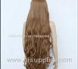 Deep Curly Human Hair Wigs Medium Brown Color / unprocessed virgin human hair