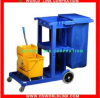 4 wheels restaurant plastic cleaning cart