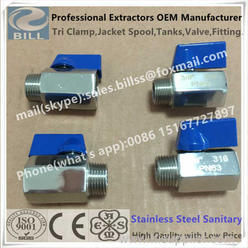 Stainless Steel Sanitary pn63 mini ball valve