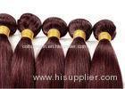 Red Straight Colored Human Hair Extensions Remy Brazilian Hair Weave