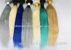 Indian Human Hair Gray Color / Colorful Human Hair Extension Fashion Style