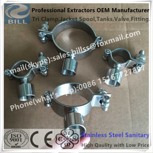 Stainless Steel SS304 Hex Pipe Hanger with threaded support