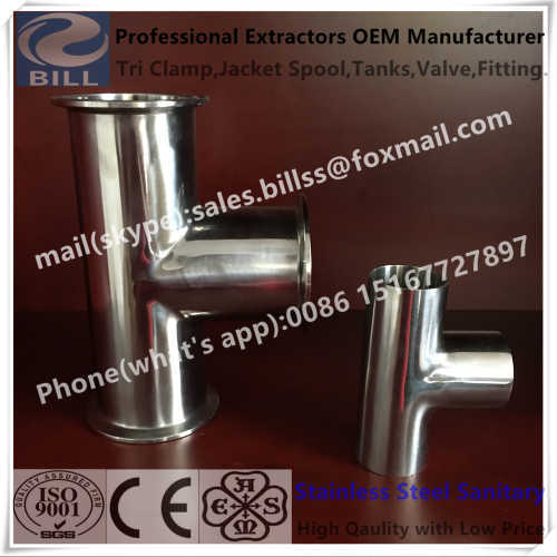 Sanitary Stainless Steel Welded long type Tee