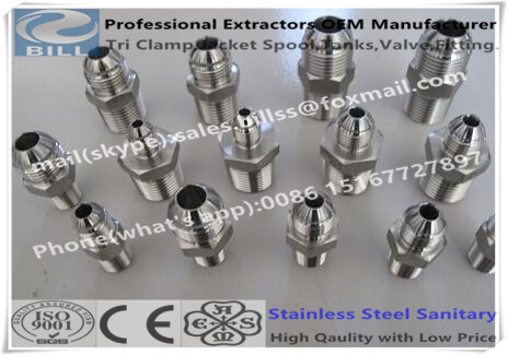 Stainless Steel Hydraulic Fittings of bsp threaded male hex flare fittings